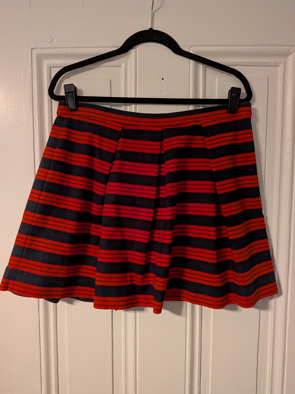 GAP Red and Navy Striped A-Line Skirt